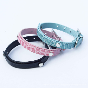 Wholesale Dog DIY Letras Personalizadas PU Ajustável Pet Collar De Couro